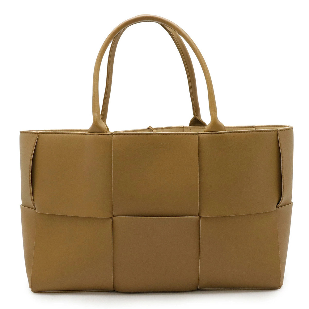 BOTTEGA VENETA Maxi Intrecciato Arco Tote Bag Leather Khaki Green Pouch